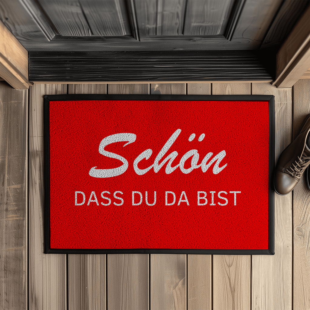 Fußmatte mit Gummirand Schön, dass du da bist