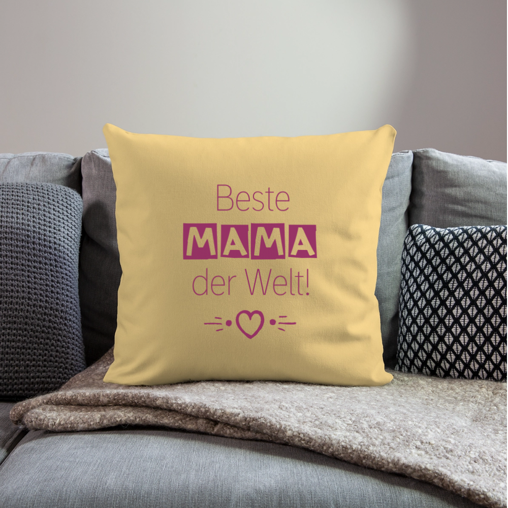 Motiv: Beste Mama der Welt - Sofakissen mit Füllung 44 x 44 cm - Hellgelb