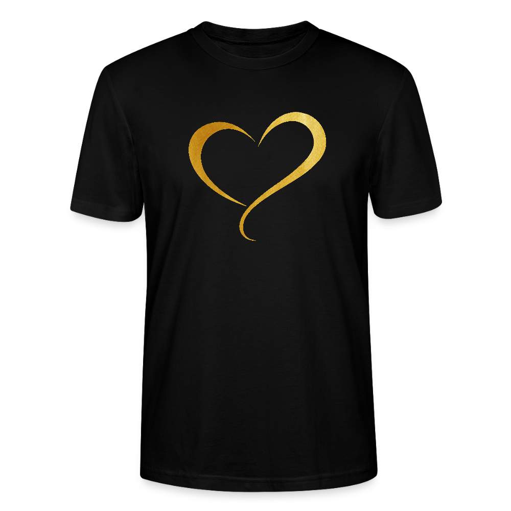 goldenes Herz - Unisex T-Shirt - Schwarz