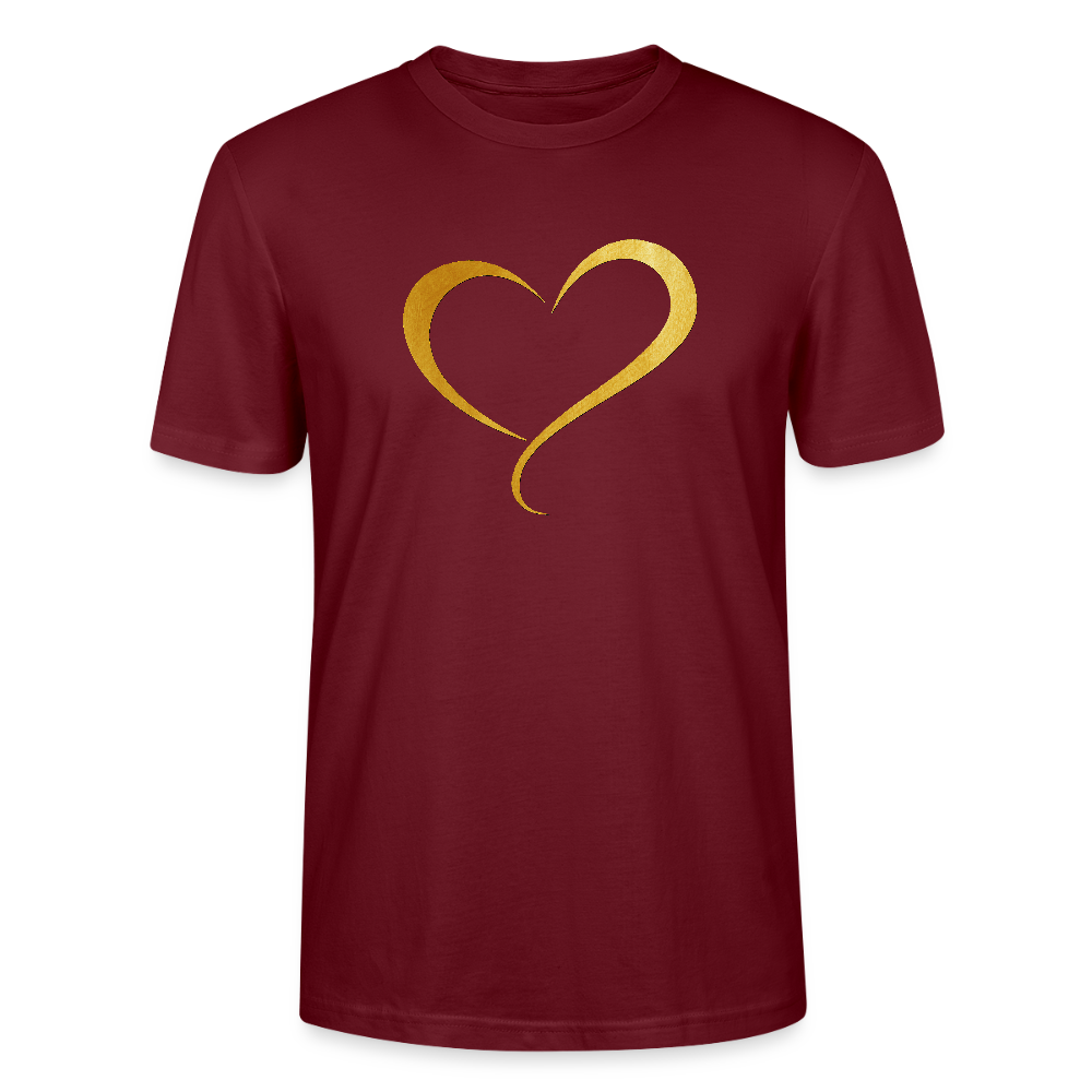 goldenes Herz - Unisex T-Shirt - Burgunderrot