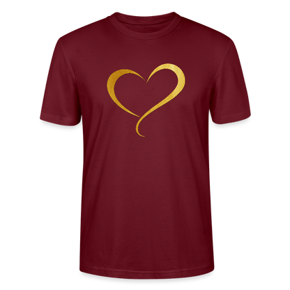 goldenes Herz - Unisex T-Shirt - Burgunderrot