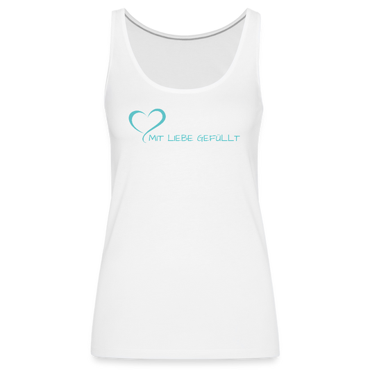 Tank Top - Mit Liebe gefüllt - helltürkis - Weiß