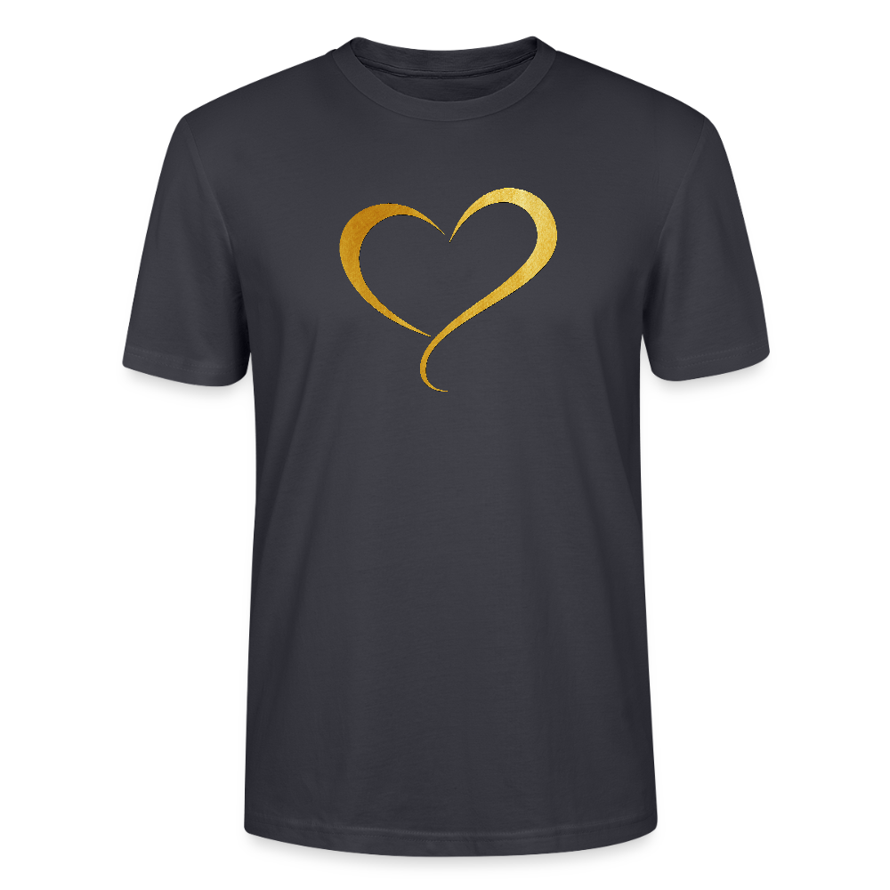 goldenes Herz - Unisex T-Shirt - Dunkles Graublau