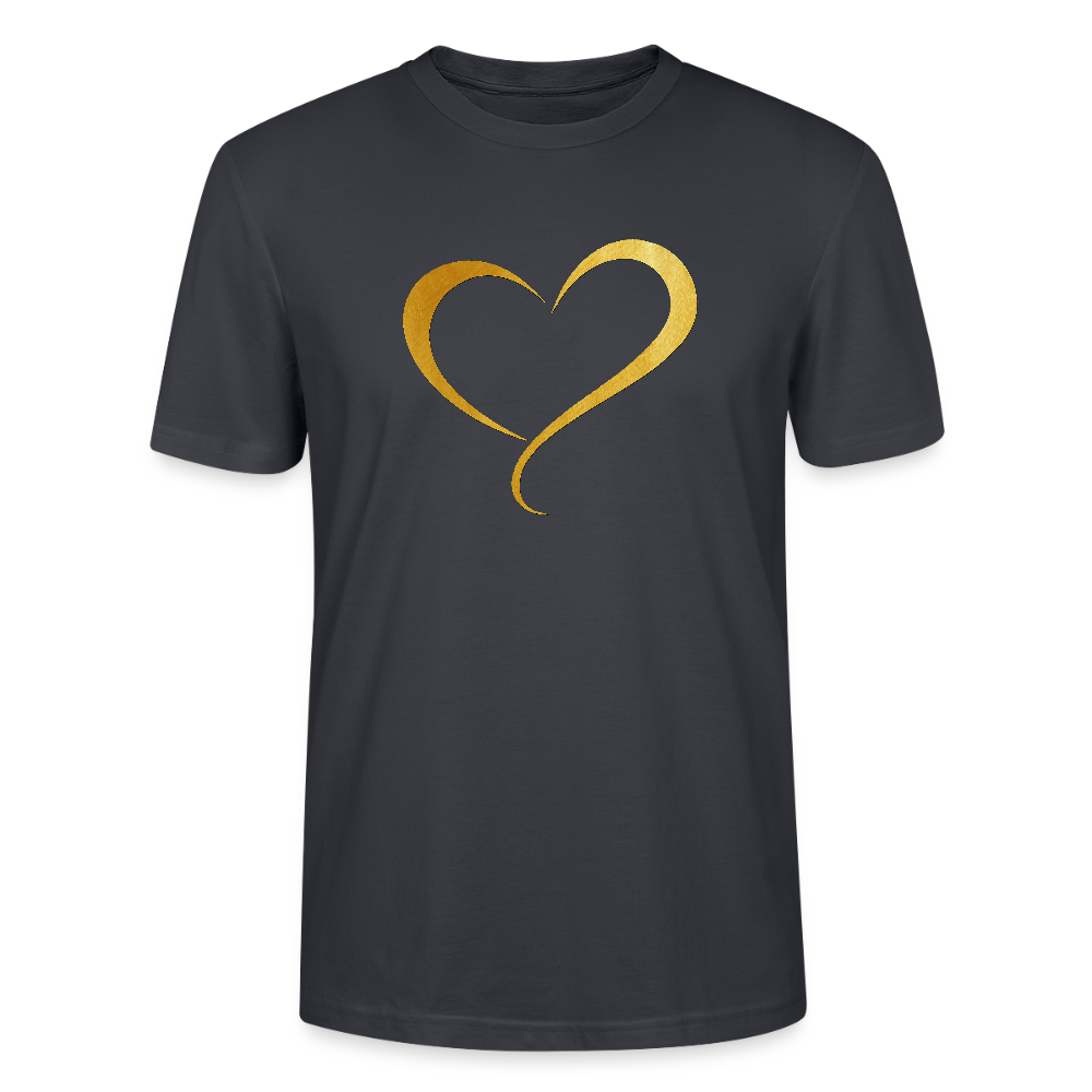 goldenes Herz - Unisex T-Shirt - Dunkles Graublau