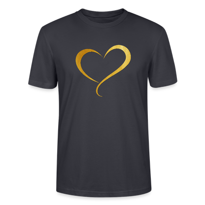 goldenes Herz - Unisex T-Shirt - Dunkles Graublau